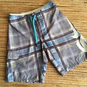 Nike Plaid Board Shorts Boys 12